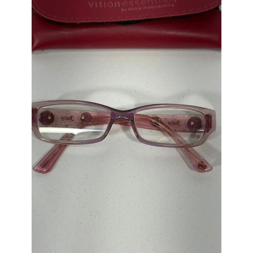 Juicy Couture Little Drama Pink Purple Gradient Eyeglass Frames Peace Heart Y2K